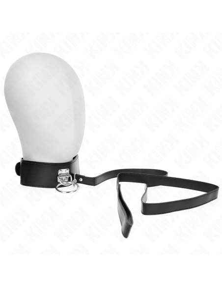 KINK - STUDDED LEASH 116 CM COLLAR WITH LEATHERETTE STRAP 50 X 5 CM