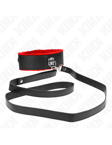 KINK - NECKLACE WITH BELT 116 CM WITH RED LEATHER STRAP ADJUSTABLE 40-48 CM X 6 CM