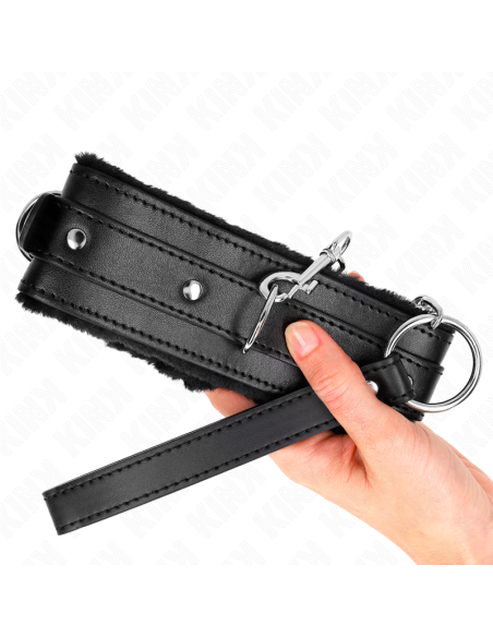 KINK - COLLAR WITH LEASH 65 CM WITH RESTRICTIONS BLACK 36-42 CM X 5.5 CM