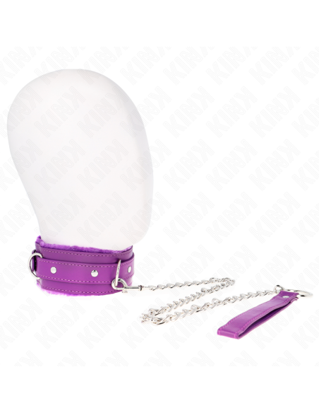 KINK - COLLAR WITH LEASH 65 CM WITH RESTRICTIONS PURPLE 36-42 CM X 5.5 CM