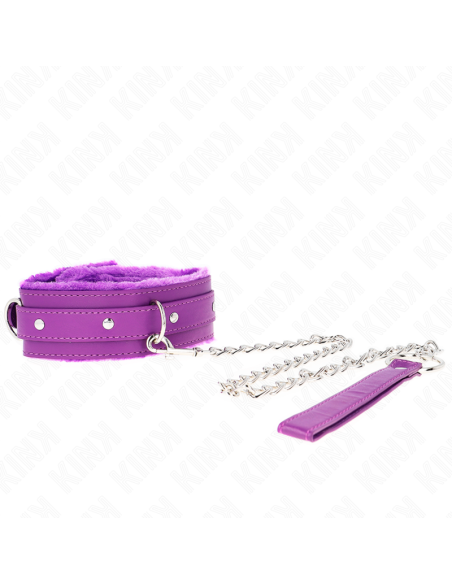 KINK - COLLAR WITH LEASH 65 CM WITH RESTRICTIONS PURPLE 36-42 CM X 5.5 CM