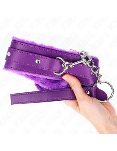 KINK - COLLAR WITH LEASH 65 CM WITH RESTRICTIONS PURPLE 36-42 CM X 5.5 CM