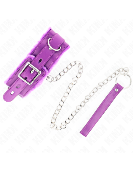 KINK - COLLAR WITH LEASH 65 CM WITH RESTRICTIONS PURPLE 36-42 CM X 5.5 CM