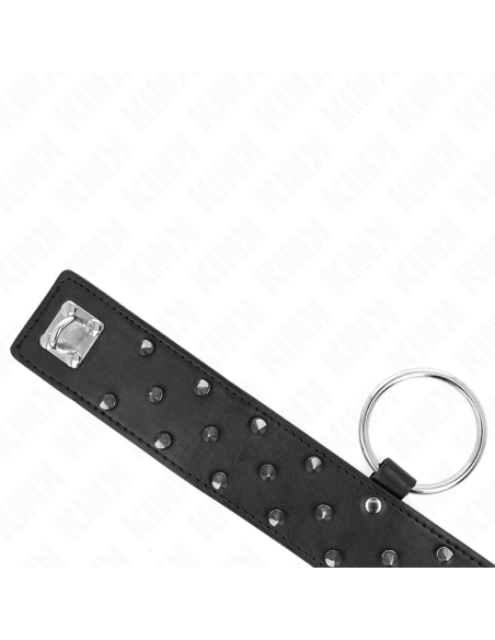 KINK - NECKLACE WITH LEASH 65 CM WITH SILVER STUDS MODEL 5 ADJUSTABLE 36-43 CM X 5 CM