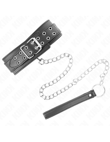 KINK - NECKLACE WITH STRAP 65 CM SILVER BUCKLES ADJUSTABLE 33-46 CM X 5.5 CM