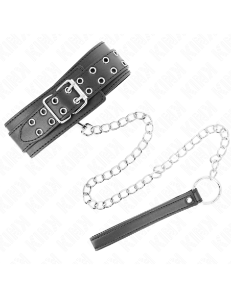 KINK - NECKLACE WITH STRAP 65 CM SILVER BUCKLES ADJUSTABLE 33-46 CM X 5.5 CM