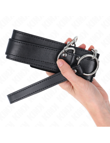 KINK - NECKLACE WITH STRAP 65 CM SILVER BUCKLES ADJUSTABLE 33-46 CM X 5.5 CM