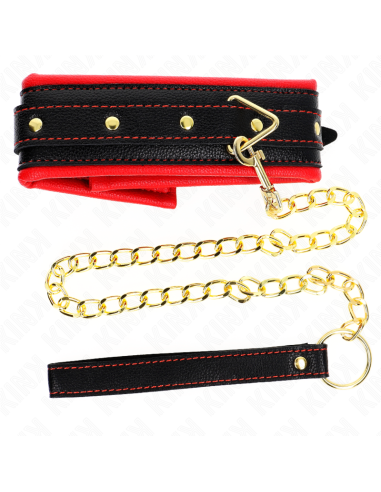 KINK - NECKLACE WITH SPONGE IMITATION LEATHER STRAP MODEL 2 ADJUSTABLE 37-54 CM X 3 CM