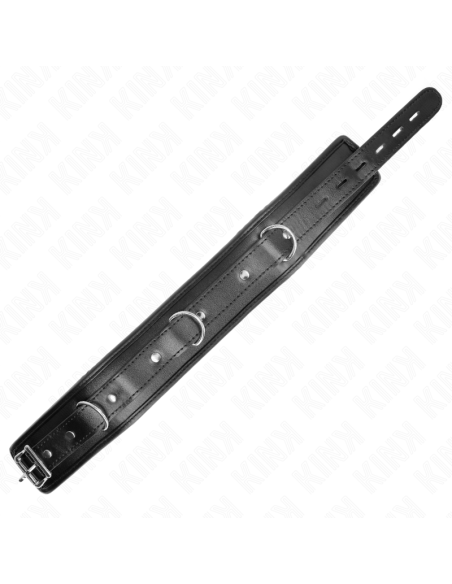 KINK - KAKLO PAPUOŠALAS SU KEMPINĖS DIRBTINĖS ODOS DIRŽELIU, MODELIS 3, REGULIUOJAMAS 37–54 CM X 3 CM