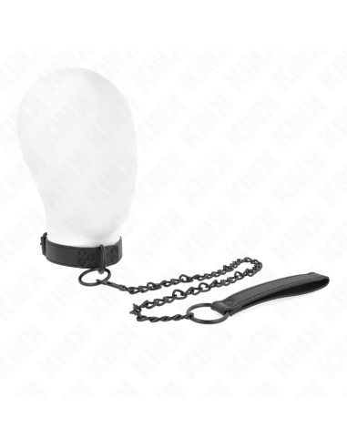 KINK - antkaklis su tamsiu pavadėliu 65 CM, reguliuojamas 37-54 CM x 3 CM