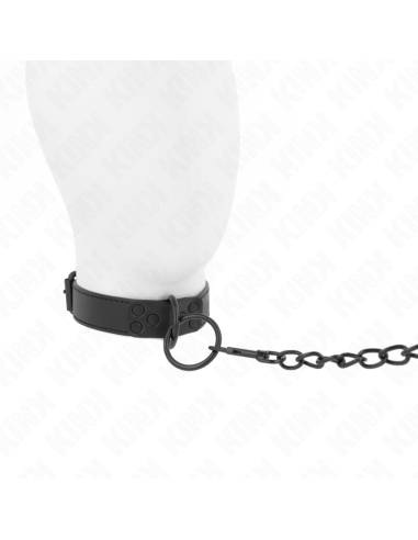 KINK - COLLAR WITH DARK LEASH 65 CM ADJUSTABLE 37-54 CM X 3 CM