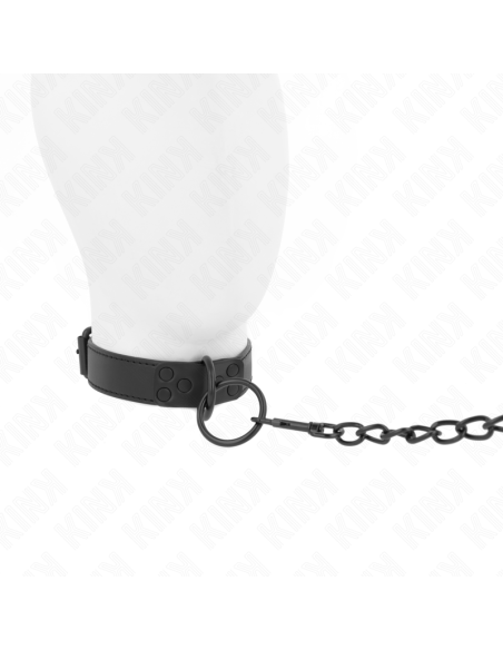 KINK - COLLAR WITH DARK LEASH 65 CM ADJUSTABLE 37-54 CM X 3 CM