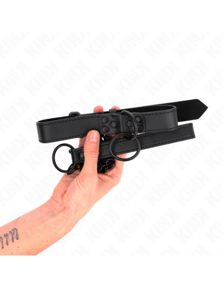 KINK - antkaklis su tamsiu pavadėliu 65 CM, reguliuojamas 37-54 CM x 3 CM