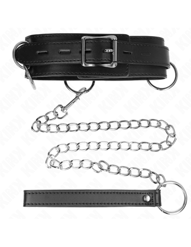 KINK - 3 RING SLAVERY NECKLACE WITH STRAP 80 CM 53 X 5 CM