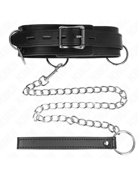 KINK - 3 RING SLAVERY NECKLACE WITH STRAP 80 CM 53 X 5 CM