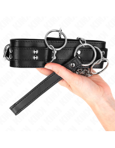 KINK - 3 RING SLAVERY NECKLACE WITH STRAP 80 CM 53 X 5 CM