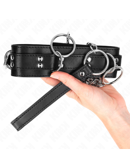 KINK - 3 RING SLAVERY NECKLACE WITH STRAP 80 CM 53 X 5 CM