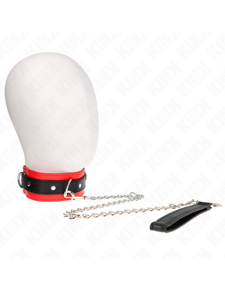 KINK - BASIC MODEL COLLAR WITH LEASH 65 CM MODEL 3 RED 53 X 5 CM