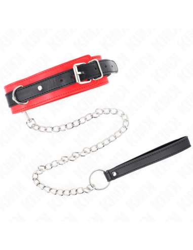 KINK - BASIC MODEL COLLAR WITH LEASH 65 CM MODEL 3 RED 53 X 5 CM