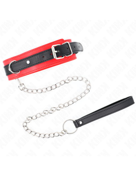 KINK - BASIC MODEL COLLAR WITH LEASH 65 CM MODEL 3 RED 53 X 5 CM