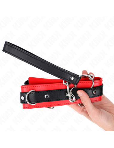 KINK - BASIC MODEL COLLAR WITH LEASH 65 CM MODEL 3 RED 53 X 5 CM