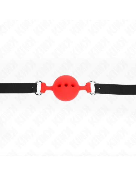 KINK - FULL SILICONE GAG 55 x 2 CM WITH 4.5 CM BALL SIZE M RED ADJUSTABLE 35-51 CM