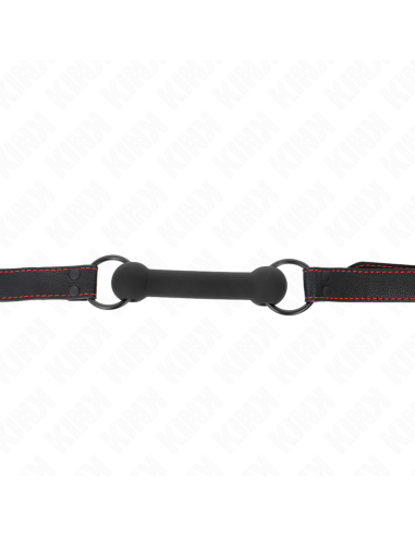 KINK - BONE GAG WITH LEATHERETTE STRAP BLACK ADJUSTABLE 41-57 CM