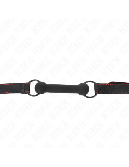 KINK - BONE GAG WITH LEATHERETTE STRAP BLACK ADJUSTABLE 41-57 CM