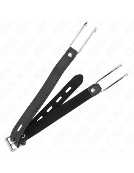 KINK - METAL HOOK GAG 11.5 CM WITH LEATHERETTE STRAP ADJUSTABLE 39-58 CM X 2 CM