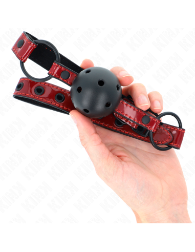 KINK - SHINY LEATHERETTE BALL 4.5 CM GAG 63.5 X 2 CM ADJUSTABLE 41 X 59 CM