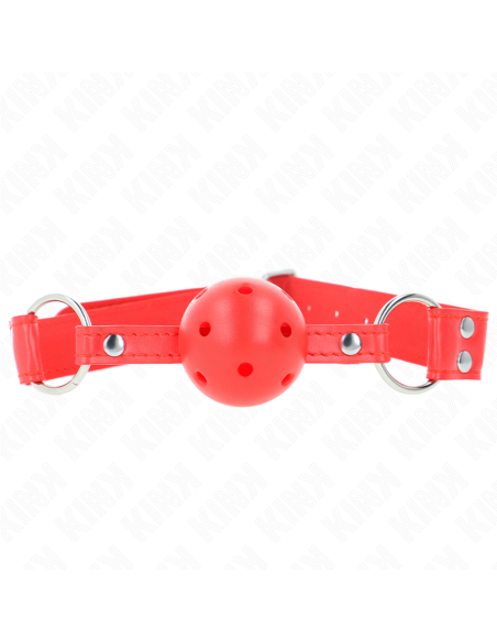 KINK - COMPLETE RED HOLLOW HARD BALL GAG 62 x 2 CM