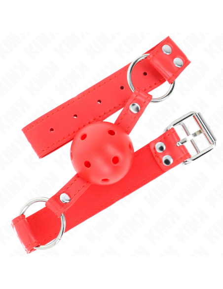 KINK - COMPLETE RED HOLLOW HARD BALL GAG 62 x 2 CM