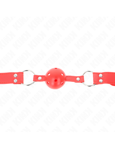 KINK - COMPLETE RED HOLLOW HARD BALL GAG 62 x 2 CM