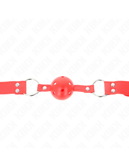 KINK - COMPLETE RED HOLLOW HARD BALL GAG 62 x 2 CM