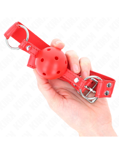 KINK - COMPLETE RED HOLLOW HARD BALL GAG 62 x 2 CM