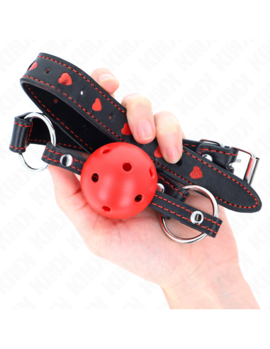 KINK - HOLLOW HARD RED BALL GAG MODEL 2 65 x 2.5 CM