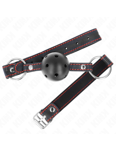 KINK - HOLLOW HARD BLACK BALL GAG MODEL 2 65 x 2.5 CM