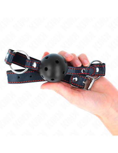 KINK - HOLLOW HARD BLACK BALL GAG MODEL 2 65 x 2.5 CM