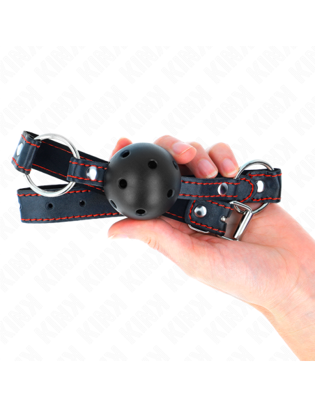 KINK - HOLLOW HARD BLACK BALL GAG MODEL 2 65 x 2.5 CM