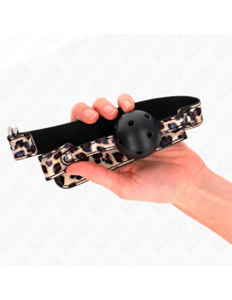 KINK - LEOPARD BREATHABLE BALL 4.5 CM GAG 65 x 2.5 CM