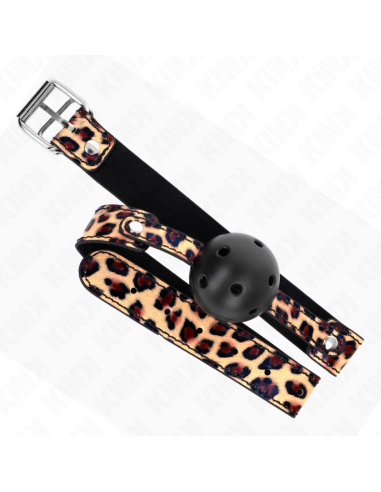 KINK - LEOPARD BREATHABLE BALL 4.5 CM GAG 65 x 2.5 CM