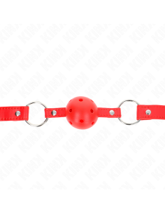 KINK - BREATHABLE BALL 4 CM GAG WITH DOUBLE RIVET MODEL 1 RED 62.5 x 2.5 CM ADJUSTABLE 42-58 CM