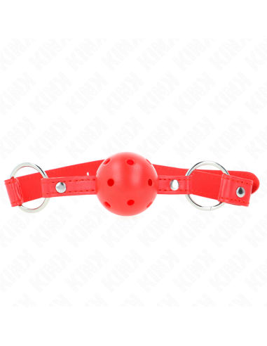 KINK - BREATHABLE BALL 4 CM GAG WITH DOUBLE RIVET MODEL 1 RED 62.5 x 2.5 CM ADJUSTABLE 42-58 CM