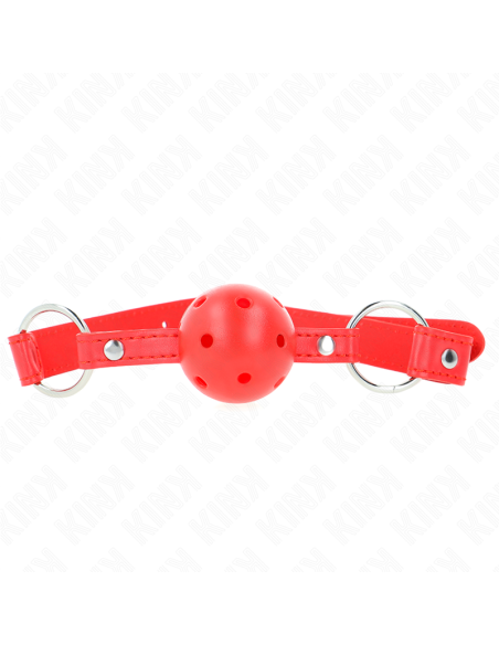 KINK - BREATHABLE BALL 4 CM GAG WITH DOUBLE RIVET MODEL 1 RED 62.5 x 2.5 CM ADJUSTABLE 42-58 CM