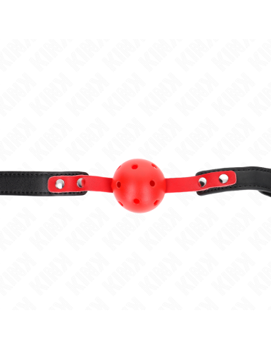 KINK - RED HOLLOW HARD BALL 4 CM GAG BLACK STRAP 60 x 2 CM ADJUSTABLE 37-52 CM
