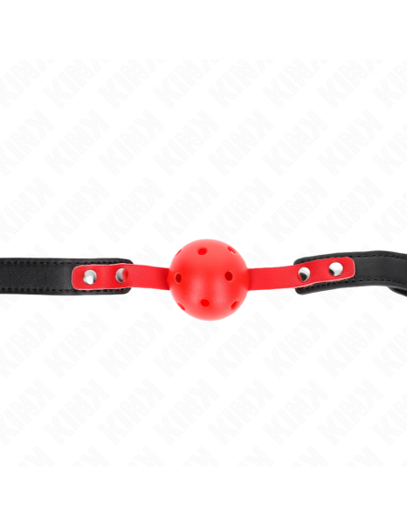 KINK - RED HOLLOW HARD BALL 4 CM GAG BLACK STRAP 60 x 2 CM ADJUSTABLE 37-52 CM