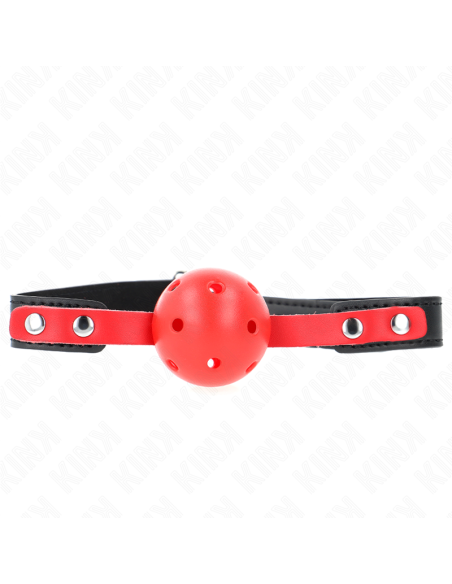 KINK - RED HOLLOW HARD BALL 4 CM GAG BLACK STRAP 60 x 2 CM ADJUSTABLE 37-52 CM