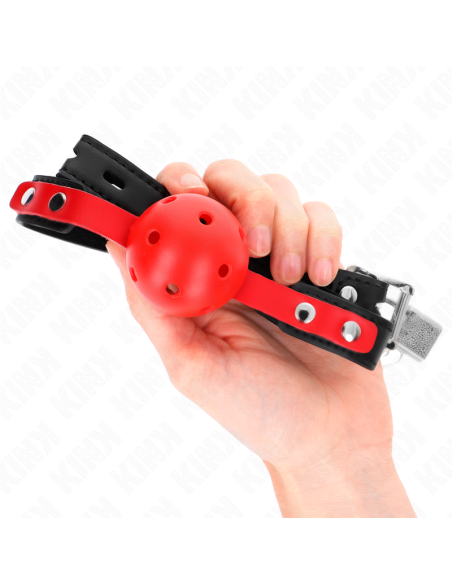 KINK - RED HOLLOW HARD BALL 4 CM GAG BLACK STRAP 60 x 2 CM ADJUSTABLE 37-52 CM