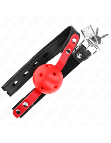 KINK - RED HOLLOW HARD BALL 4 CM GAG BLACK STRAP 60 x 2 CM ADJUSTABLE 37-52 CM