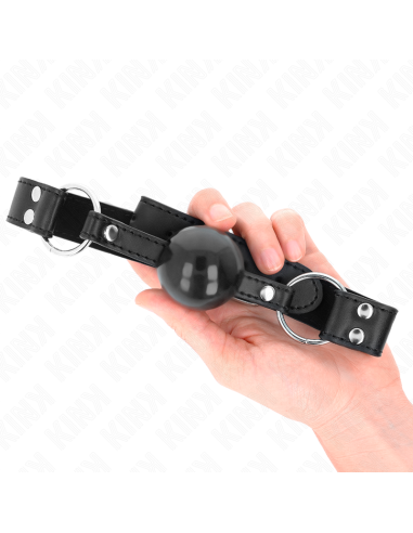 KINK - SOFT AND SOLID BALL 4 CM GAG WITH LEATHERETTE STRAP 62 x 2.5 CM ADJUSTABLE 42-58 CM